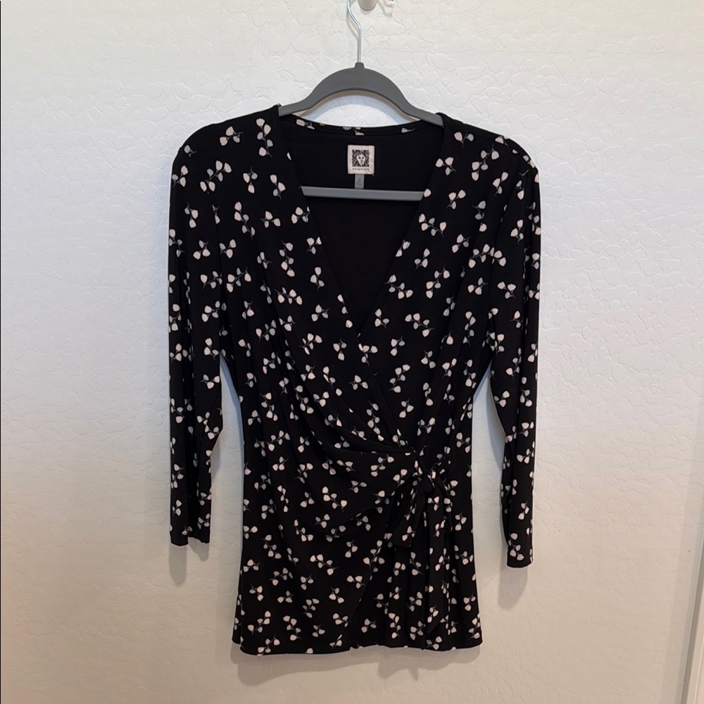 Anne Klein med Wrap 3/4 sleeve floral